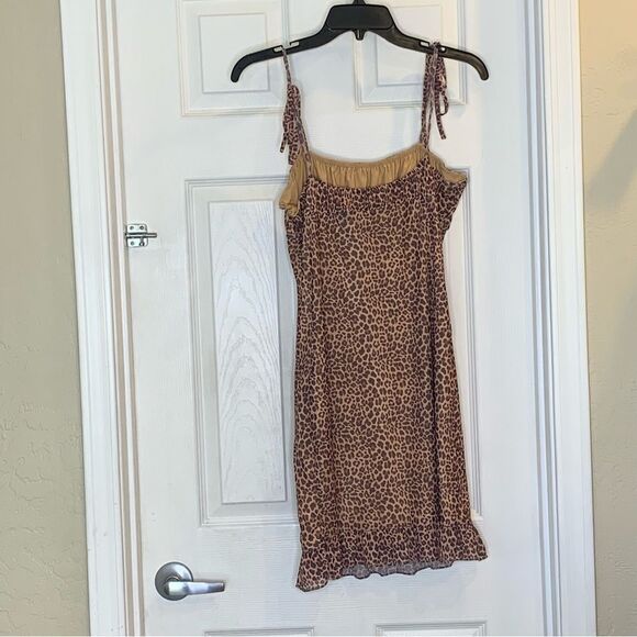 Tiger Mist Mona Leopard Mini bodycon ruffle hem dress size XL - Picture 2 of 12